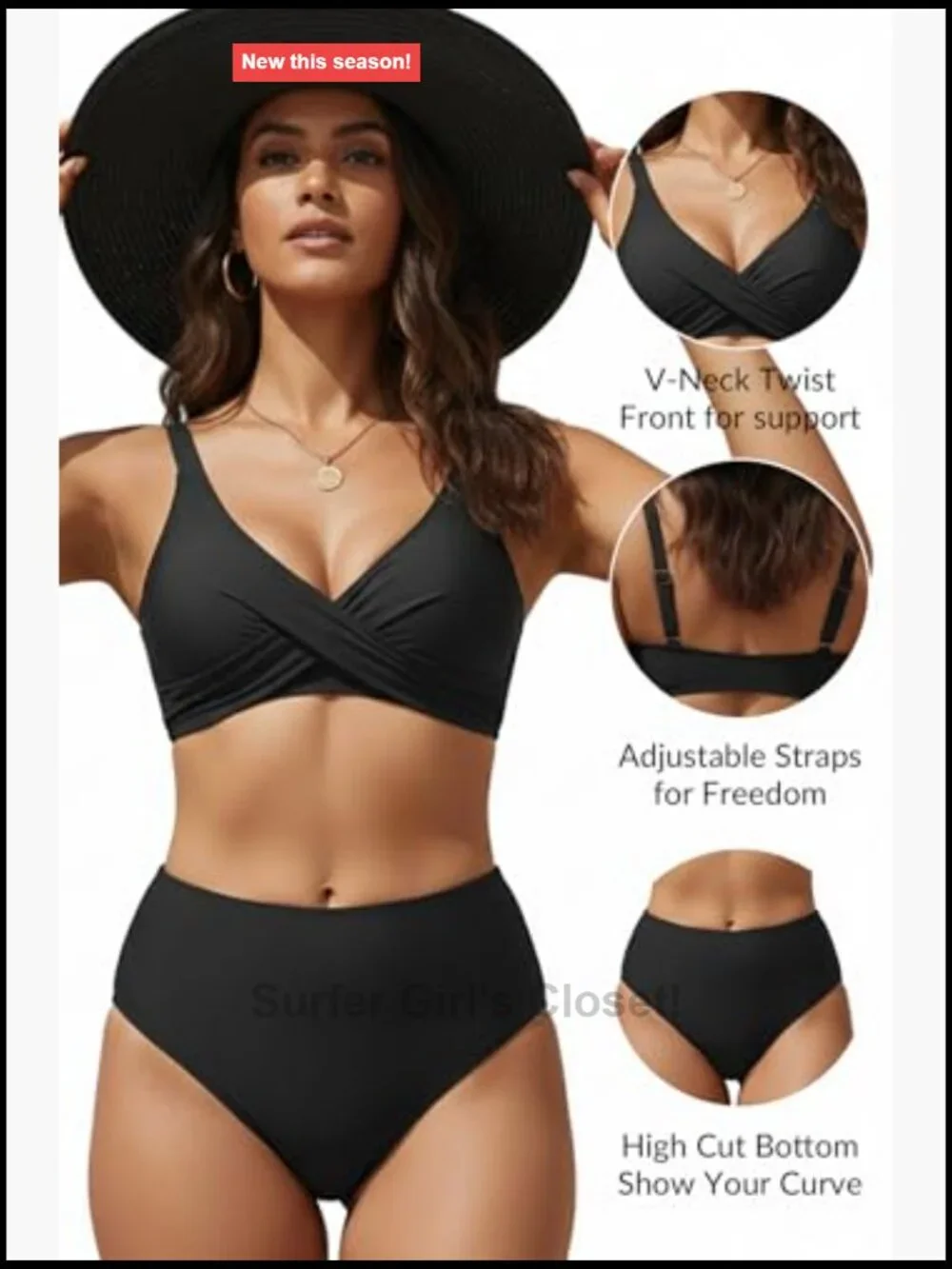 High Waisted Twist Front Bikini Set Push Up Two Piece Swimwear Ruched Tummy